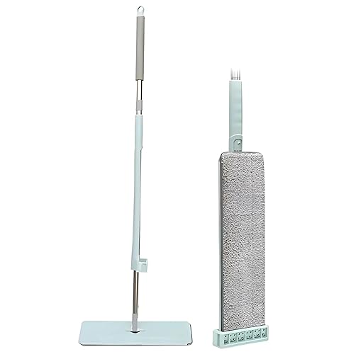Krishram Flat Mop Microfiber Magic Mop for Floor Cleaning Hands Free Squeeze Mop 360 degree for Floor Slider Squeeze Mop Bucket Less Squeeze Mop pocha for Floor Cleaning 2 Microfiber Refill Pad