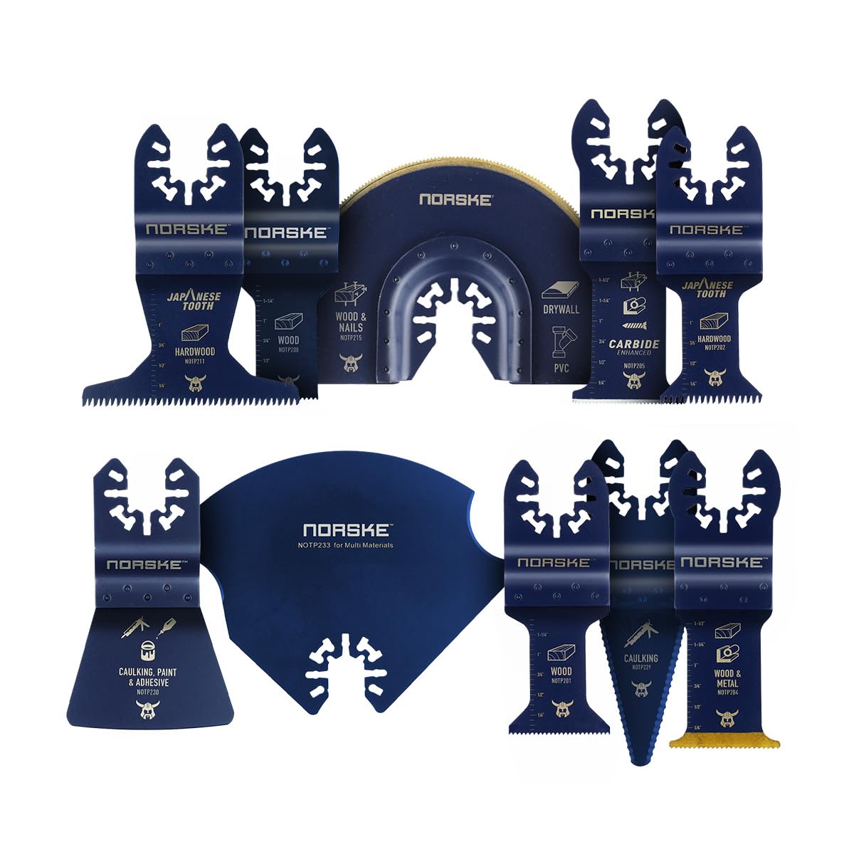 Norske Tools NOTP268 10PCS Handyman Essentical Oscillating Tool Accessory Set