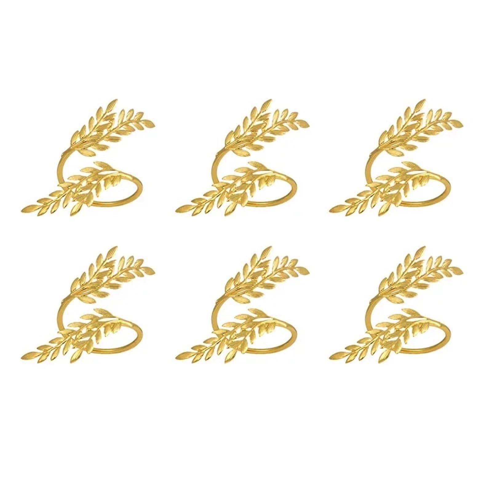Anelli portatovaglioli 12/24/36/48/60 pezzi anelli portatovaglioli foglia d'oro – decorazione tavolo da pranzo (48 pezzi)