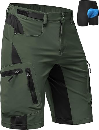 Cycorld MTB Men's Cycling Shorts Quick-Drying Mountain Bike Trousers with 4D Seat Padding Elastic Outdoor Sports Men's Cycling Shorts MTB Bike Shorts