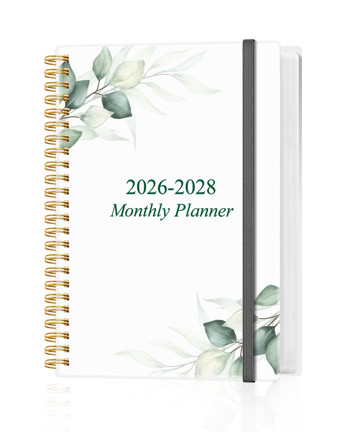 Planer miesięczny na rok 2026-2028, trzyletni kalendarz od stycznia 2026 do grudnia 2028 r., z wiązaniem spiralnym, kieszenią wewnętrzną, elastycznym zamknięciem, planer 36-miesięczny do domu, szkoły