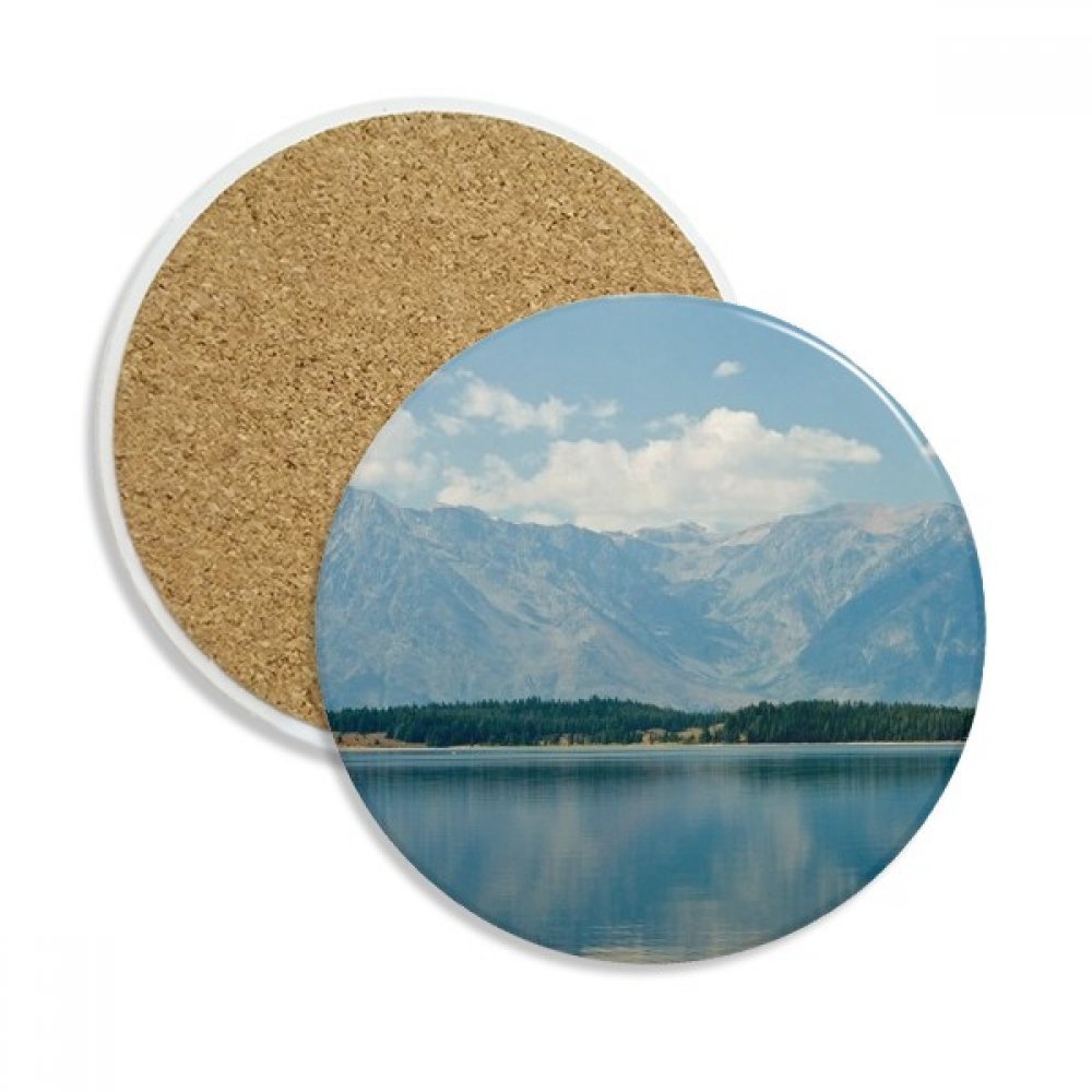 Sous-verres pour la tasse coupe décor forêt et rivière azur