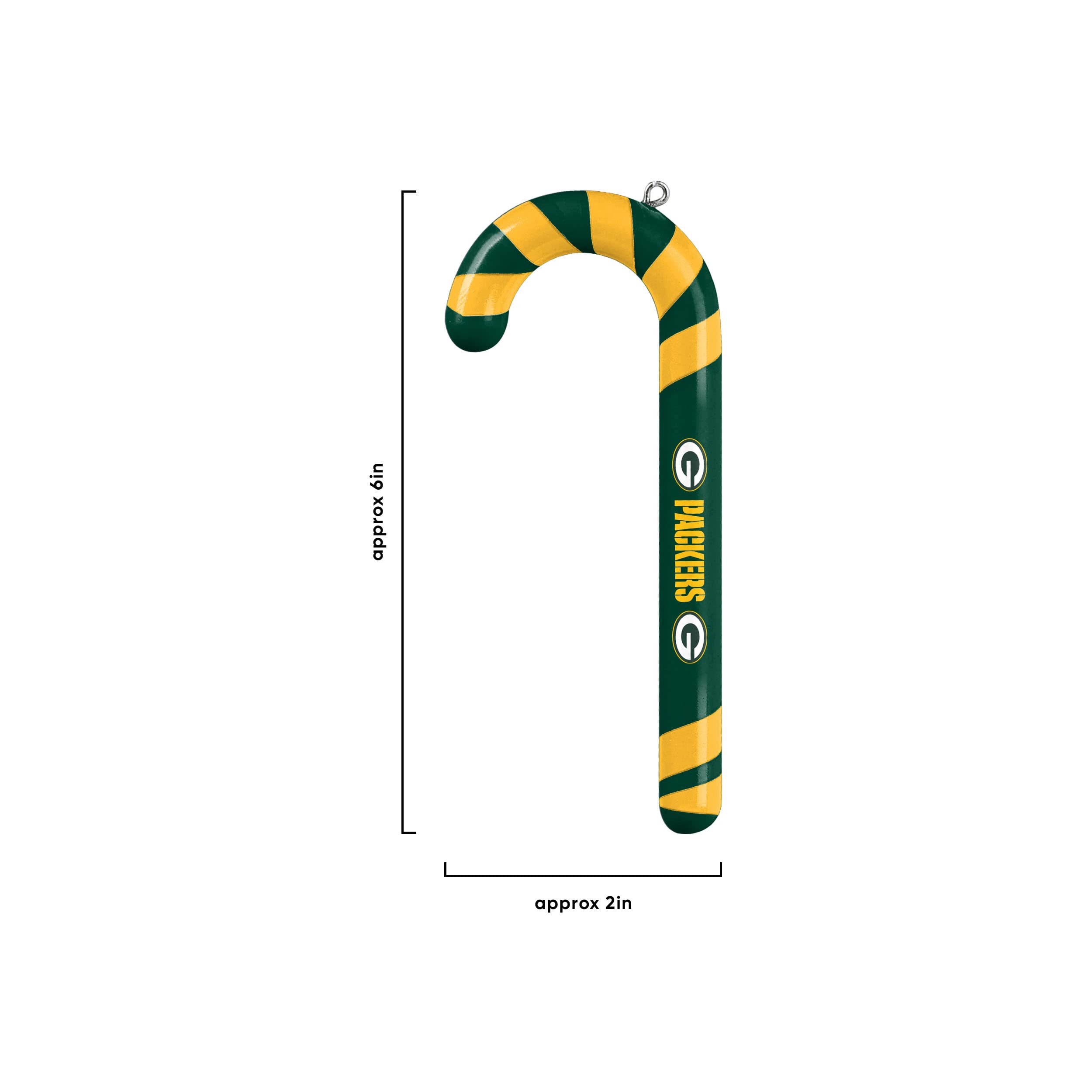 FOCO Green Bay Packers NFL Zuckerstangen-Ornament-Set, 12 Stück