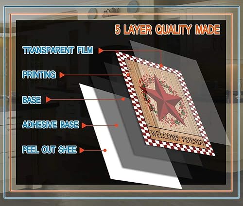 Miniatura 5 de Red Prim Barn Star - Adhesivo magnético para lavavajillas, diseño de estrella de granero, cubierta magnética para lavavajillas, cubierta magnética