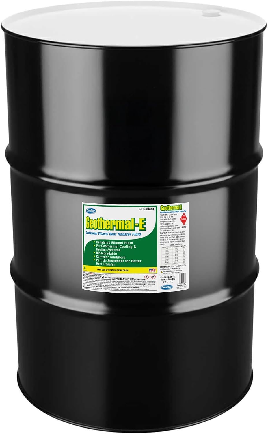 Geothermal - E, 55 Gallon, Heat Transfer Fluid, Specially Formulated for Geothermal Systems, Super Concentrated Ethanol Formula, Made in USA (01-167)