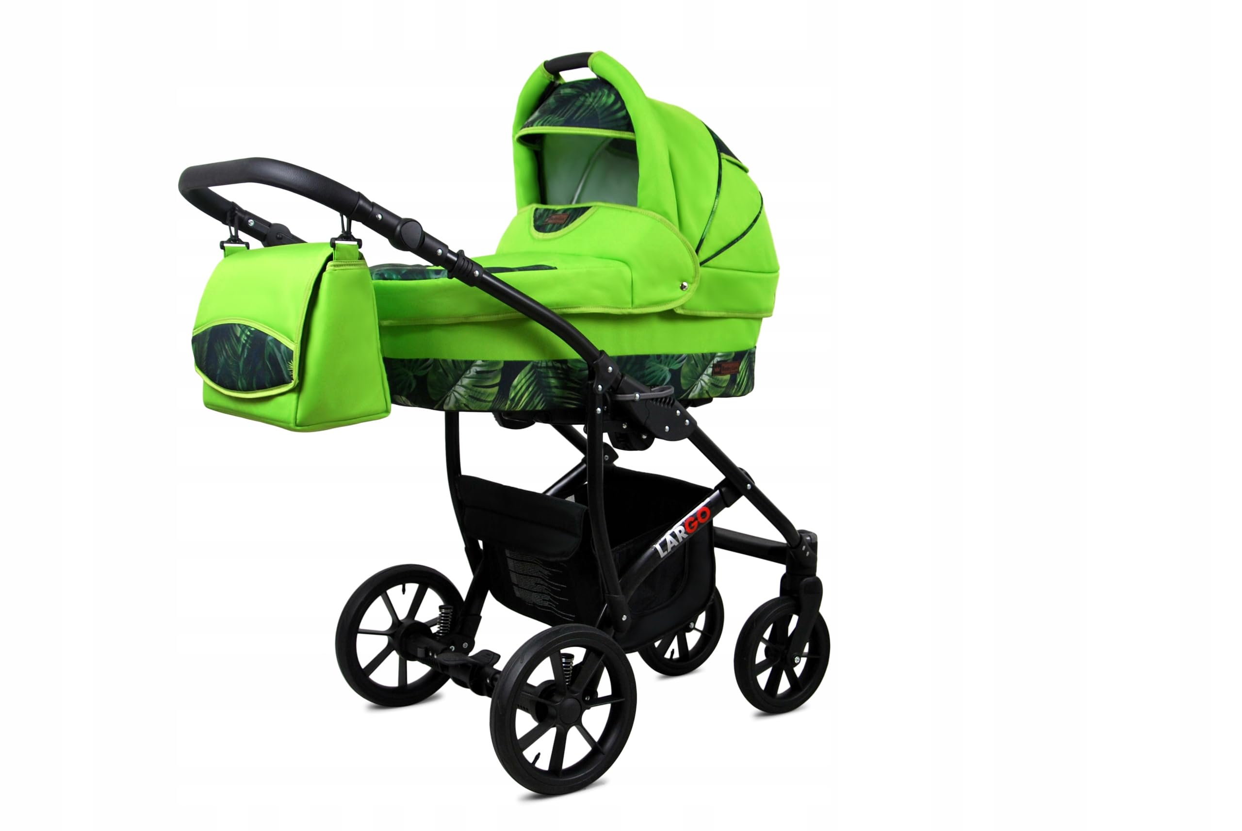 BabyLux Zestaw wózków dziecięcych 4 w 1 – Largo – w zestawie wanienka dla niemowląt, fotelik sportowy, fotelik samochodowy, stacja bazowa ISOFIX – fotelik samochodowy – zestaw wózków dziecięcych