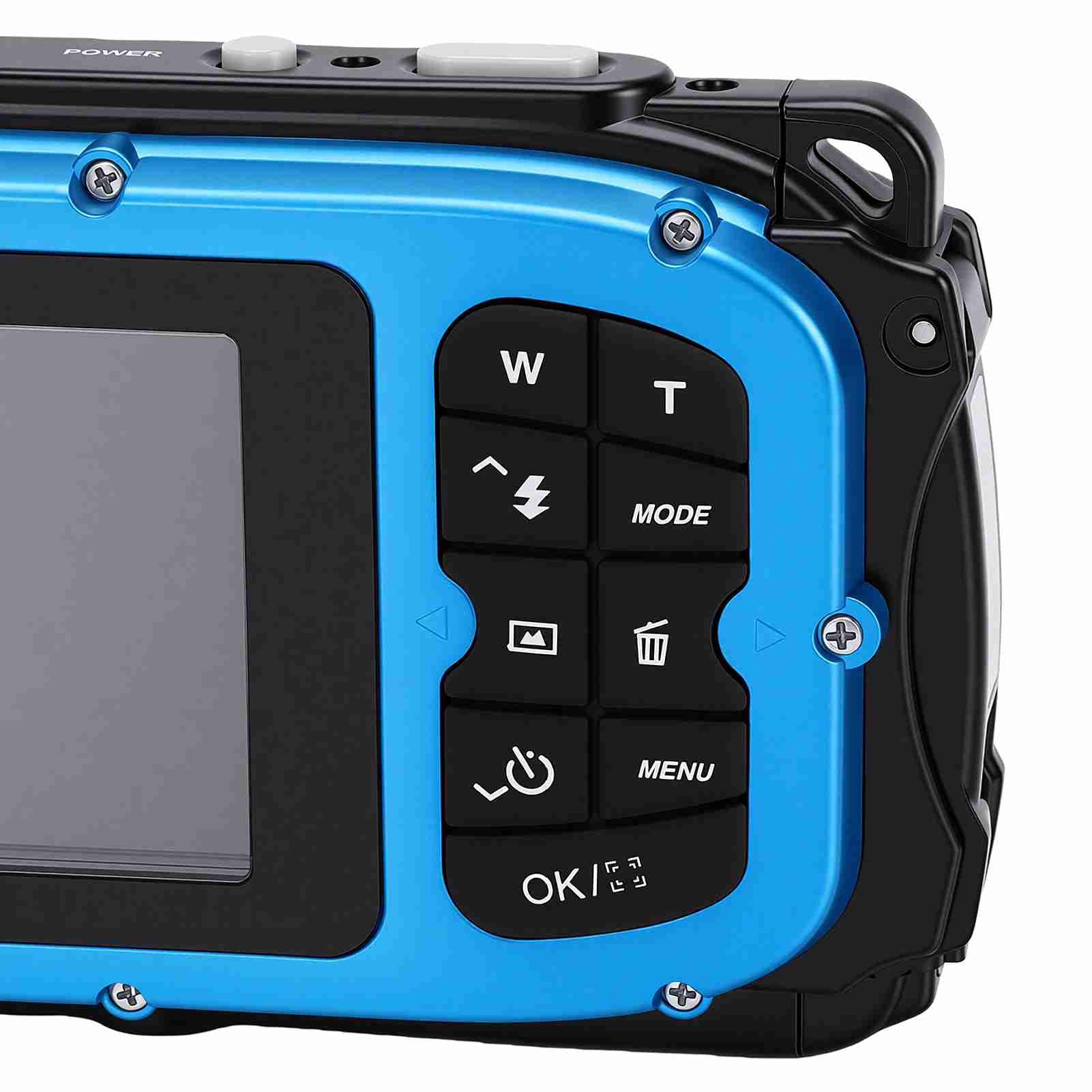 PUSOKEI Fotocamera Subacquea 1080P - Fotocamera Digitale Impermeabile da 48 MP (Blue)