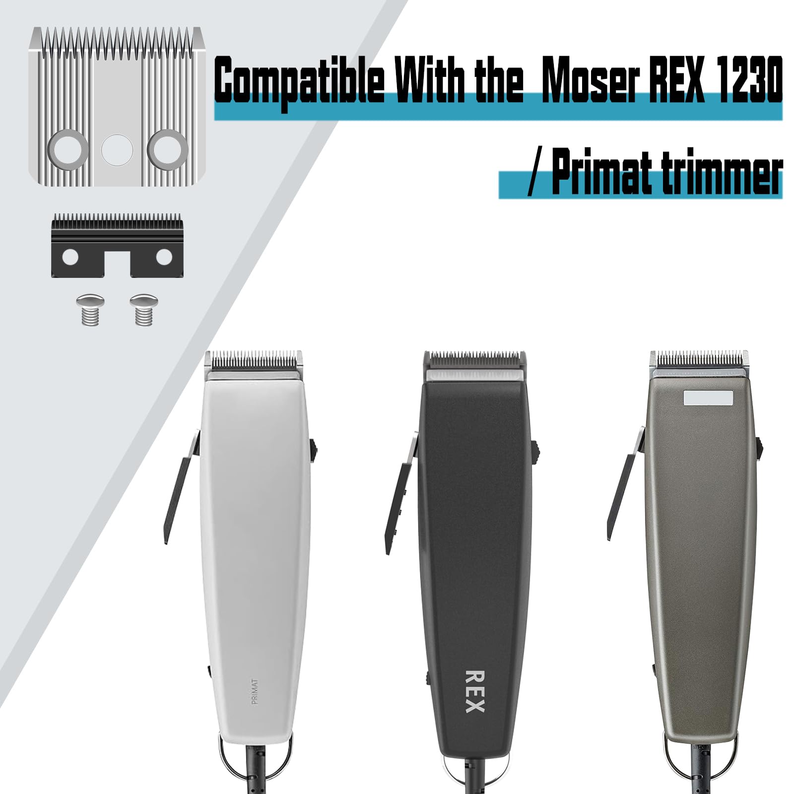 BESTBOMG Confezione da 2 pezzi Star Blade, lama di ricambio per tosaerba per cani, compatibile con il tosaerba Moser Rex 1230, in acciaio inossidabile, 3 mm