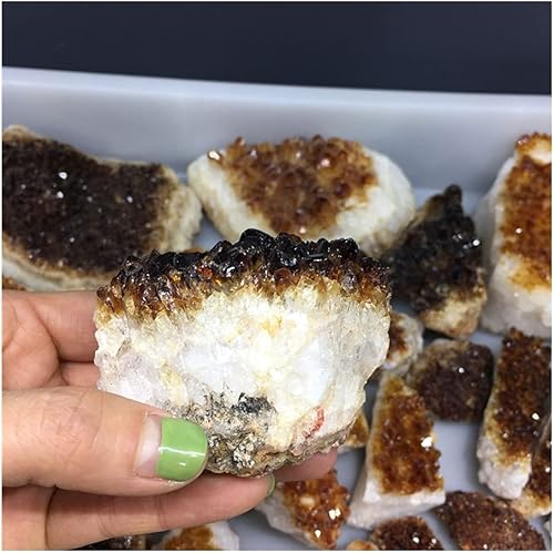 Miniatura 4 de Cristales naturales crudos citrino piedras de racimo espécimen decoración del hogar manualidades piedras naturales y dibujo (tamaño  1.41-2.82 oz)