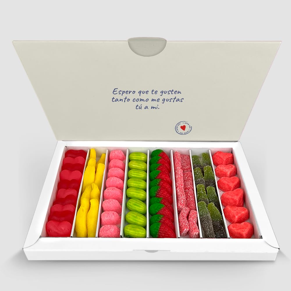 Transparent Gift Caja de Chuches Postal Personalizada con Foto y Textos. Cajas de Dulces. Regalos Originales para Mujer y Hombre. Regalos Personalizados para Parejas en San Valentín y Aniversario