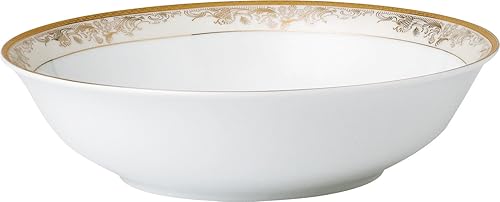 Miniatura 3 de Lorren Home Trends Juego de vajilla de porcelana de hueso 'Chloe' de 57 piezas (servicio para 8 personas), color dorado