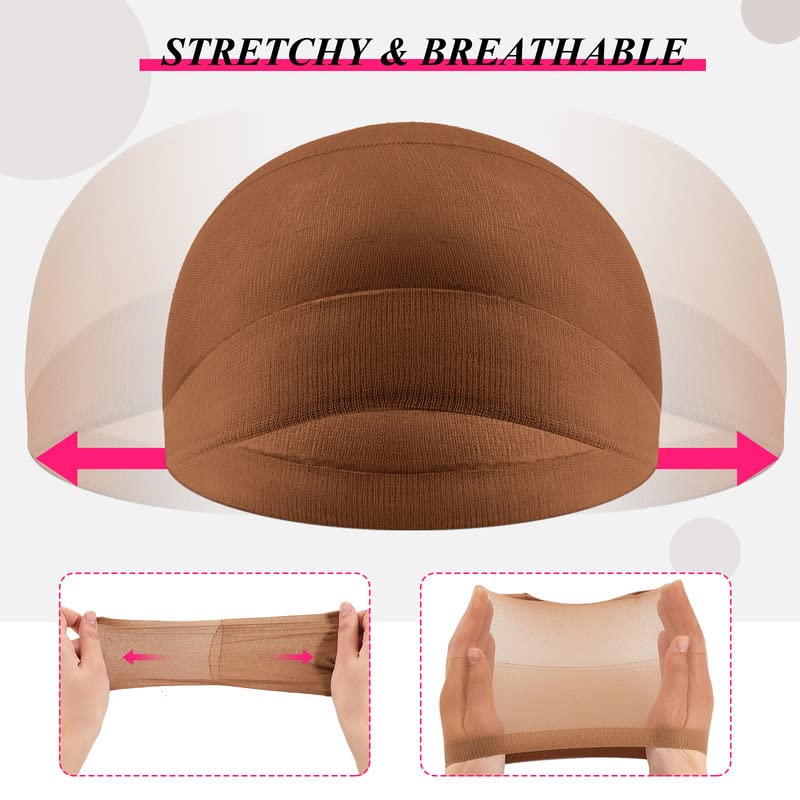 eboot 3 Pack Wig Caps (Neutral Beige, Light Brown and Beige Mesh)
