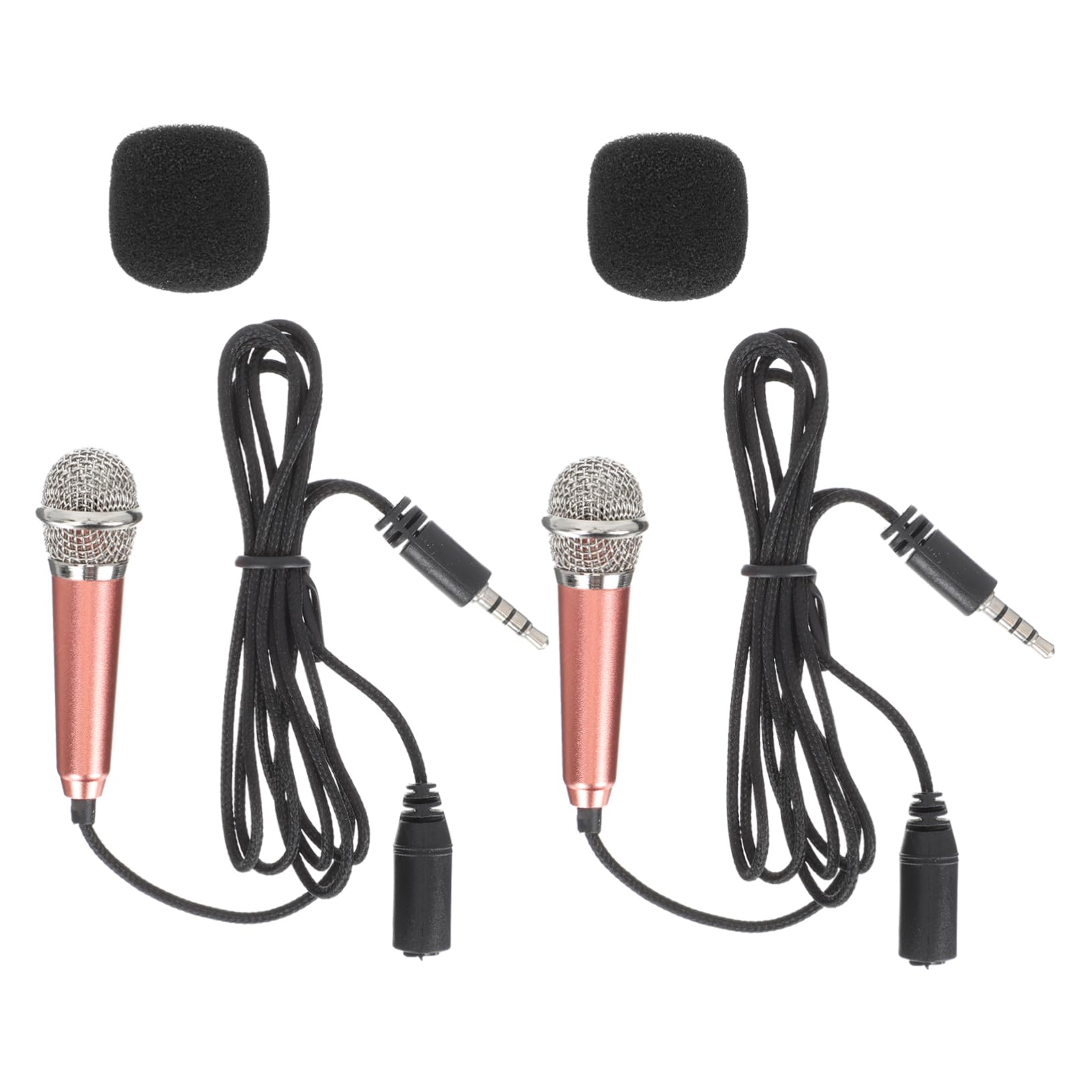 Toyvian 2pcs Mini Microphone for Phones Portable Recording Microphones Battery Lightweight Design Compatible Song Software Devices for Singing Supplies and Entertainment