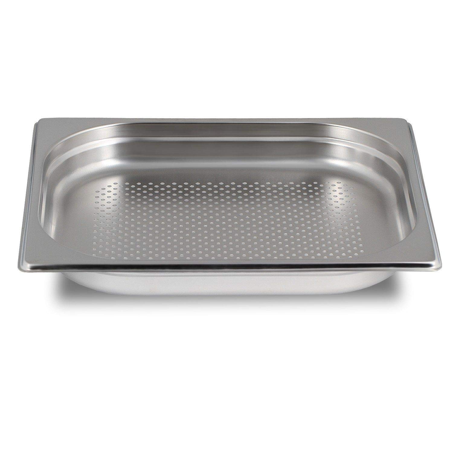 GN Behälter SET :: GN 1/2 40mm, 1x gelocht, 1x ungelocht :: geeignet für Gaggenau/Miele/Siemens/AEG/Elektrolux Dampfgarer (Temperaturbeständig, Edelstahl, Spülmaschinentauglich)