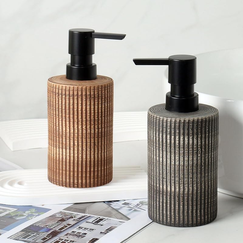 Miniatura 7 de Comeon Dispensador de jabón de cerámica para champú, jabón de platos, jabón de manos, acondicionador, botella de bomba de espuma recargable de 12