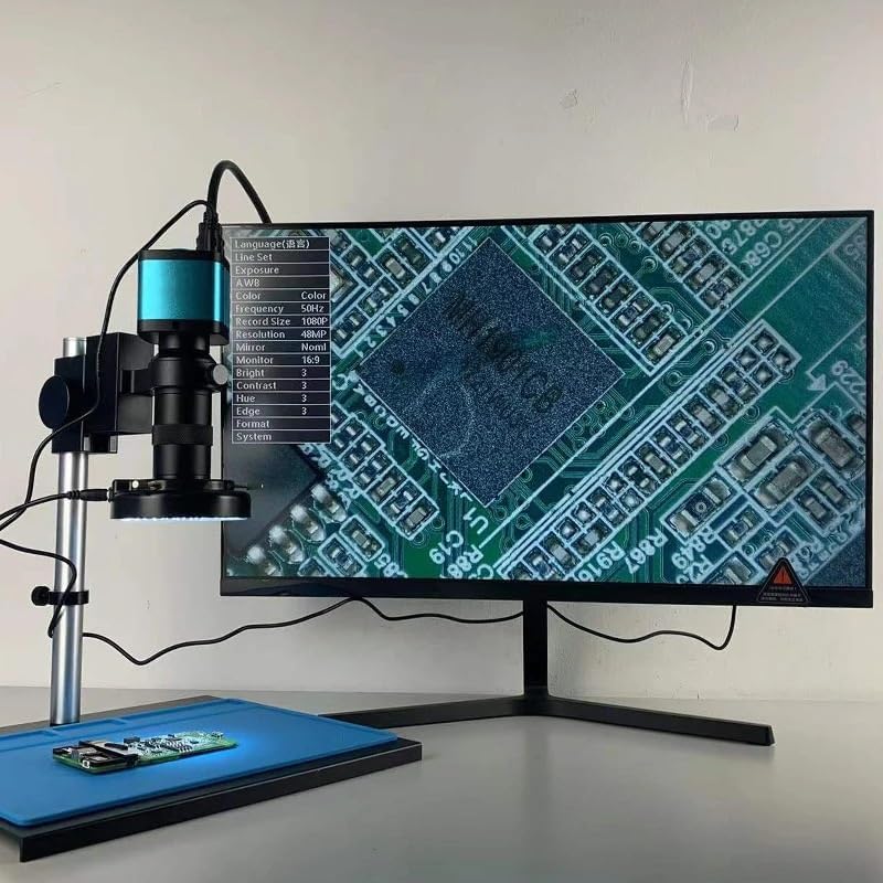 ラボ用顕微鏡部品 4K 48MP HDMI USB デジタルビデオ顕微鏡カメラ調整可能な倍率 130X 180X C マウント Le