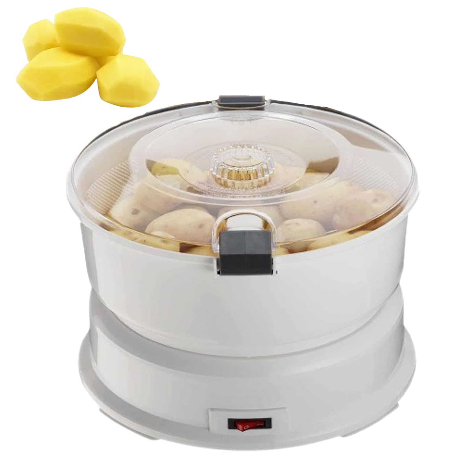 Sbucciatore Automatico per Patate da 85 W, Pelapatate Elettrico, con Contenitore E Blocco di Sicurezza Rotante, capacità 2,2 Libbre, per Patate, Patate Dolci, Pomodori, Zucchine