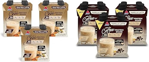 Atkins Chai Tea Latte - Batido de proteínas, 0.55 onzas de proteína, bajo índice glucémico, 0.11 onzas de carbohidratos netos, 0.04 oz de azúcar,