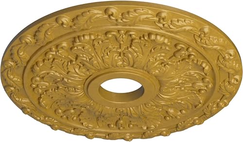 Vista 69 de Ekena Millwork CM19SP Medallón de techo de hojas de resorte, 19 7/8 "OD x 3 5/8" ID x 1 1/4 "P, imprimado en fábrica Imprimación de fábrica.