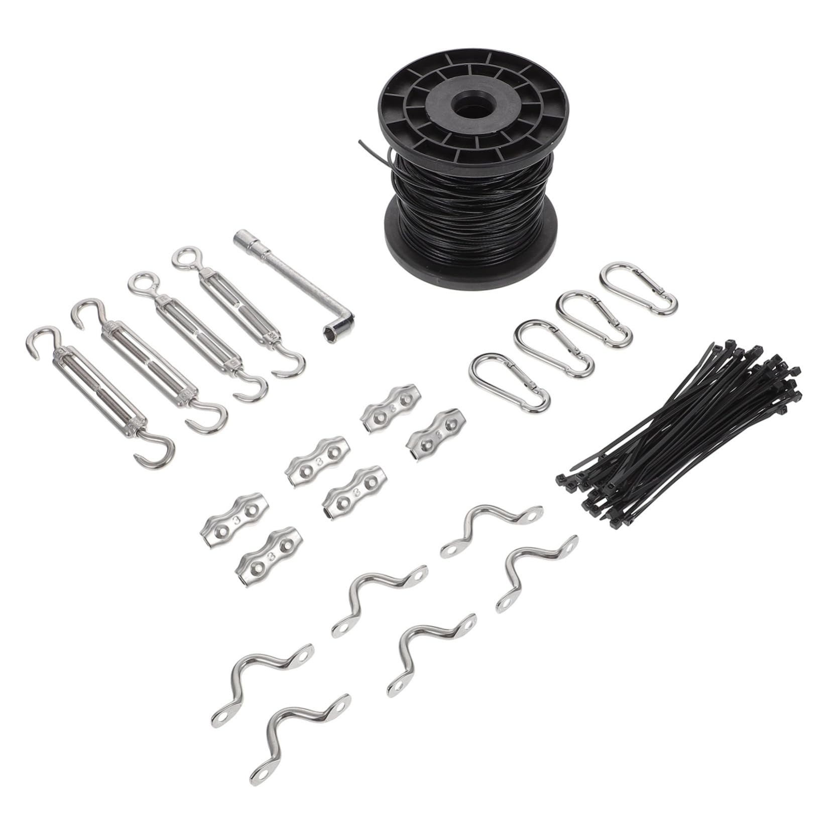 IWOWHERO 1 Set Hanging Kit for Ceiling Lamp Stainless Steel Outdoor String Light Suspension Hanging Parts for Easy Installation in Various Scenarios