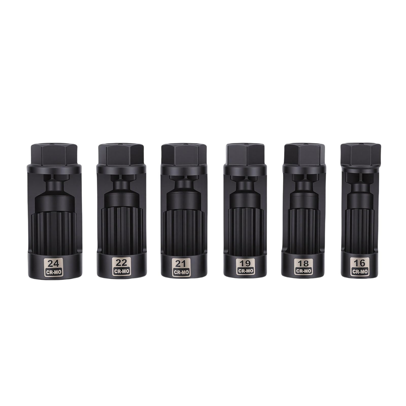 6-częściowy zestaw kluczy nasadowych do nakrętek amortyzatorów, 16 mm, 18 mm, 19 mm, 21 mm, 22 mm, 24 mm, narzędzie do usuwania nakrętek amortyzatora, zestaw kluczy nasadowych do di