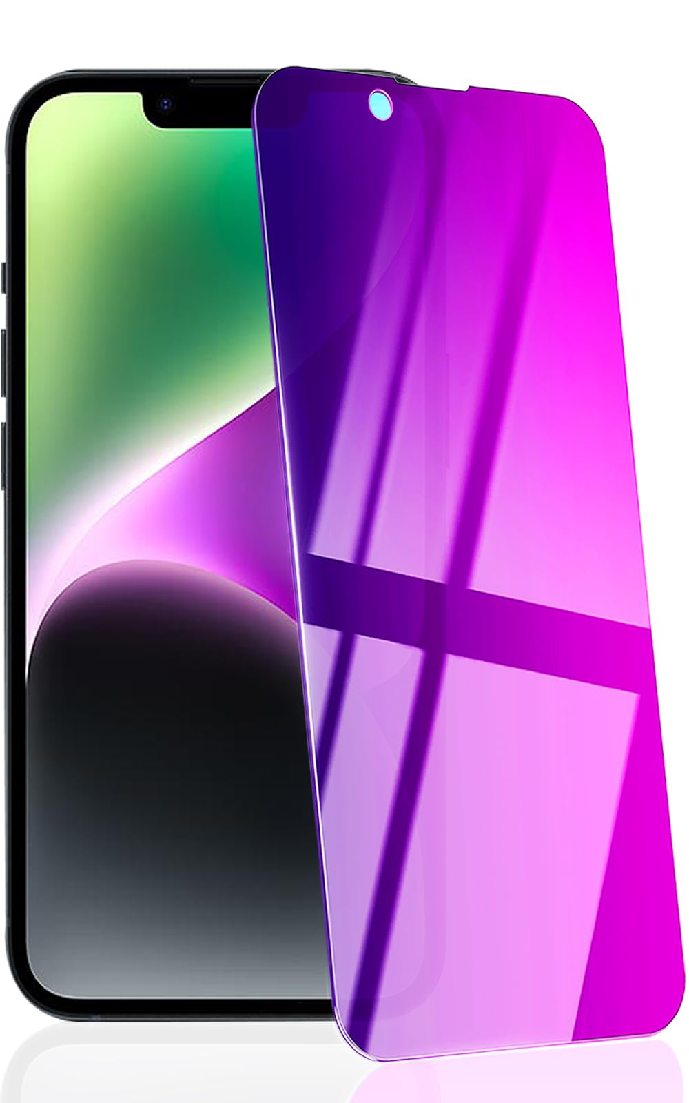 UmhlabaUmhlaba Compatible with iPhone 14 / 13 / 13 Pro Privacy Screen Protector 28 Degree Anti-Spy Tempered Glass Gradient colorful Full Coverage Case Friendly Bubble Free Easy Installation Frame Clarity shatterproof durable 6.1 inch (Purple)