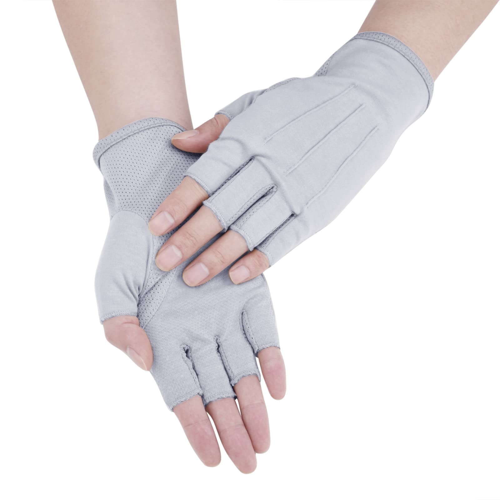 Fahren UV Schutz Handschuhe Herren Handschuhe Damen Bequem Sonnenschutzhandschuhe Unisex Baumwolle Fahrradhandschuhe Sonnenschutz Handschuhe Fingerlose Atmungsaktiv Sommerhandschuhe für Outdoor Fashion