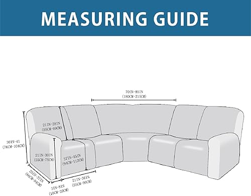 Miniatura 7 de MINGPINHUIUS Fundas de terciopelo para sofá modular de 7 piezas, funda de sofá reclinable, funda de sofá de alta elasticidad, fundas de sofá en