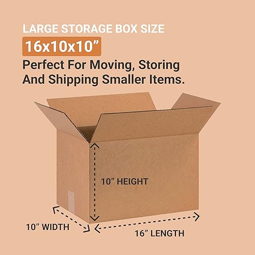 Miniatura 6 de AVIDITI Cajas de mudanza medianas de 12 pulgadas de largo x 12 pulgadas de ancho x 6 pulgadas de alto paquete de 25  Caja de cartón corrugado para