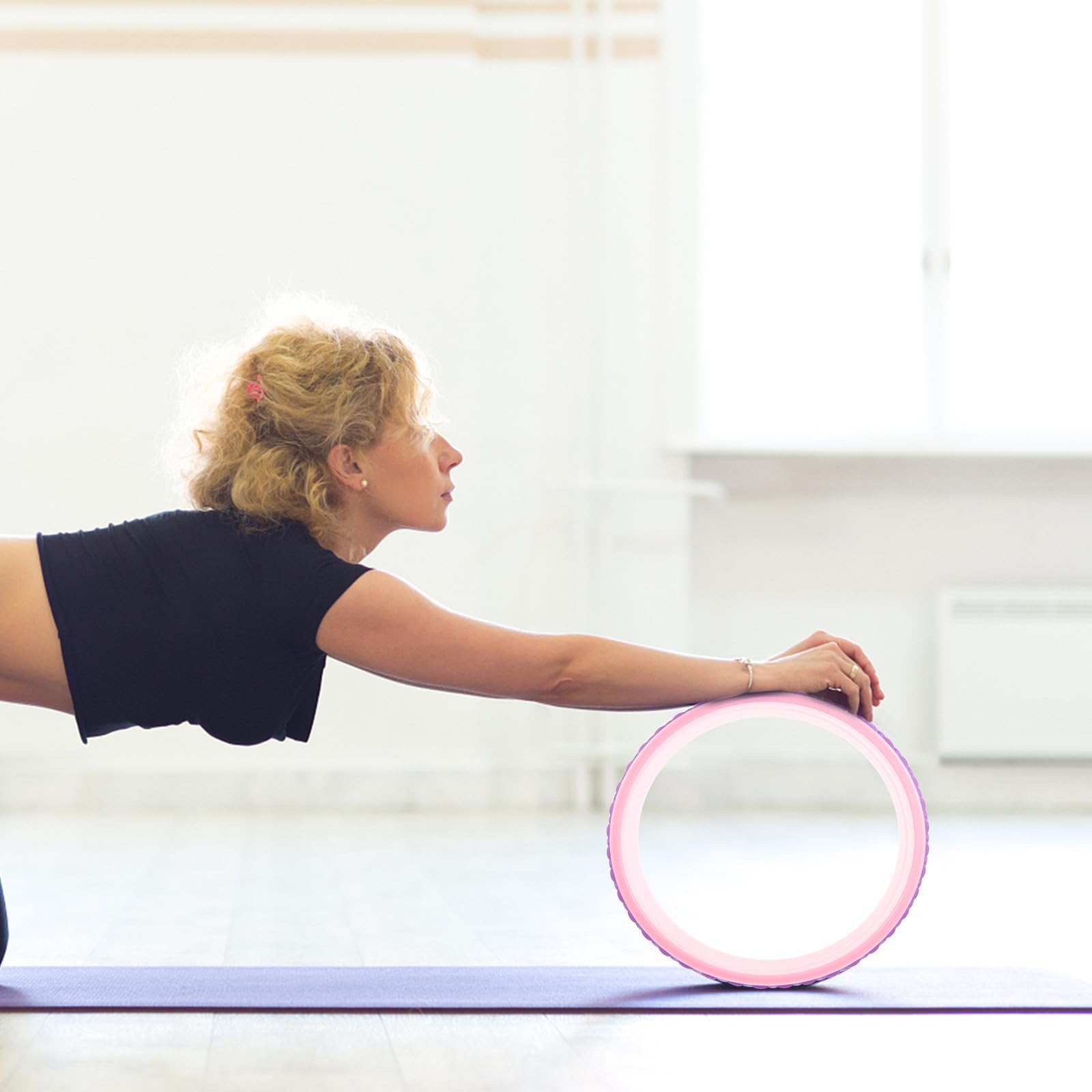 CHILDWEET Ruota Yoga in Plastica per Massaggio e Supporto, Durezza e Durabilità Elevata, per Yoga e Uso Professionale, Rullo per Esercizi di Flessibilità e Rilassamento