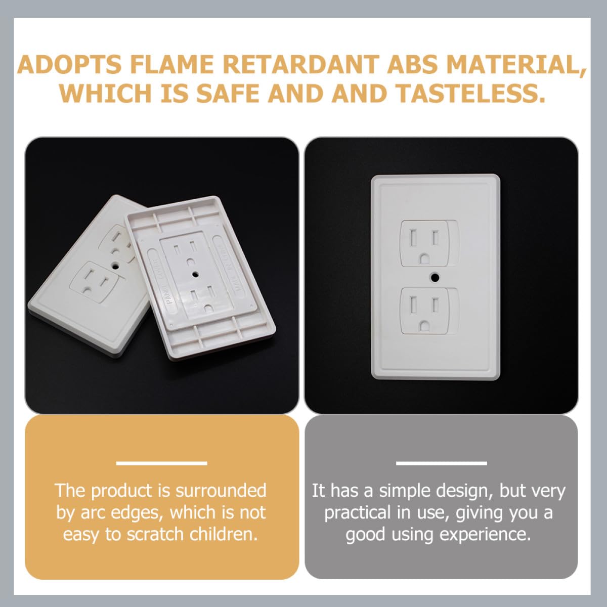6pcs Proofing Wall Socket Covers Self-Closing Safety Outlet Plugs with Automatic Rebound for Electrical Outlet Protection in Home and Nursery