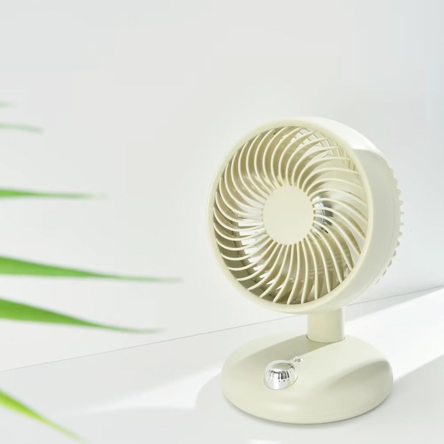 6.49'' 10000mAh Fan Quiet Table Fan Rechargeable Oscillating Fan For Office Desk Library, Green