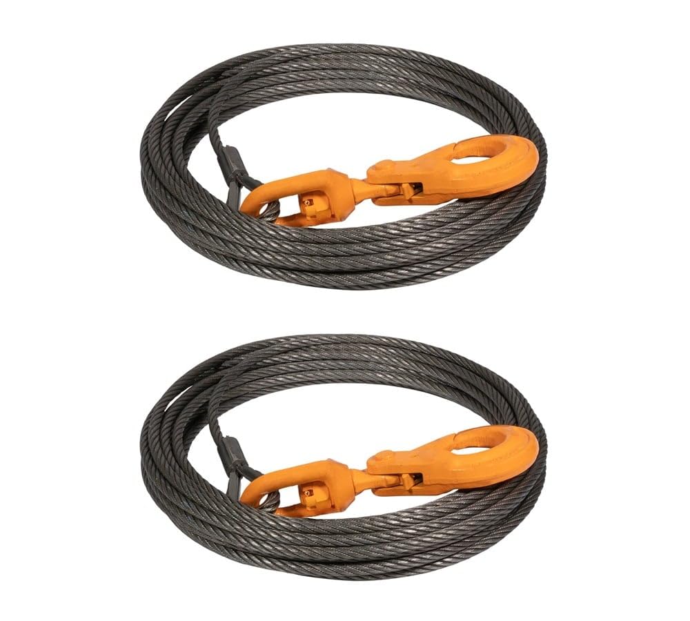 Mytee Products (2 Pack) Wire Rope Steel Winch Cable 3/8