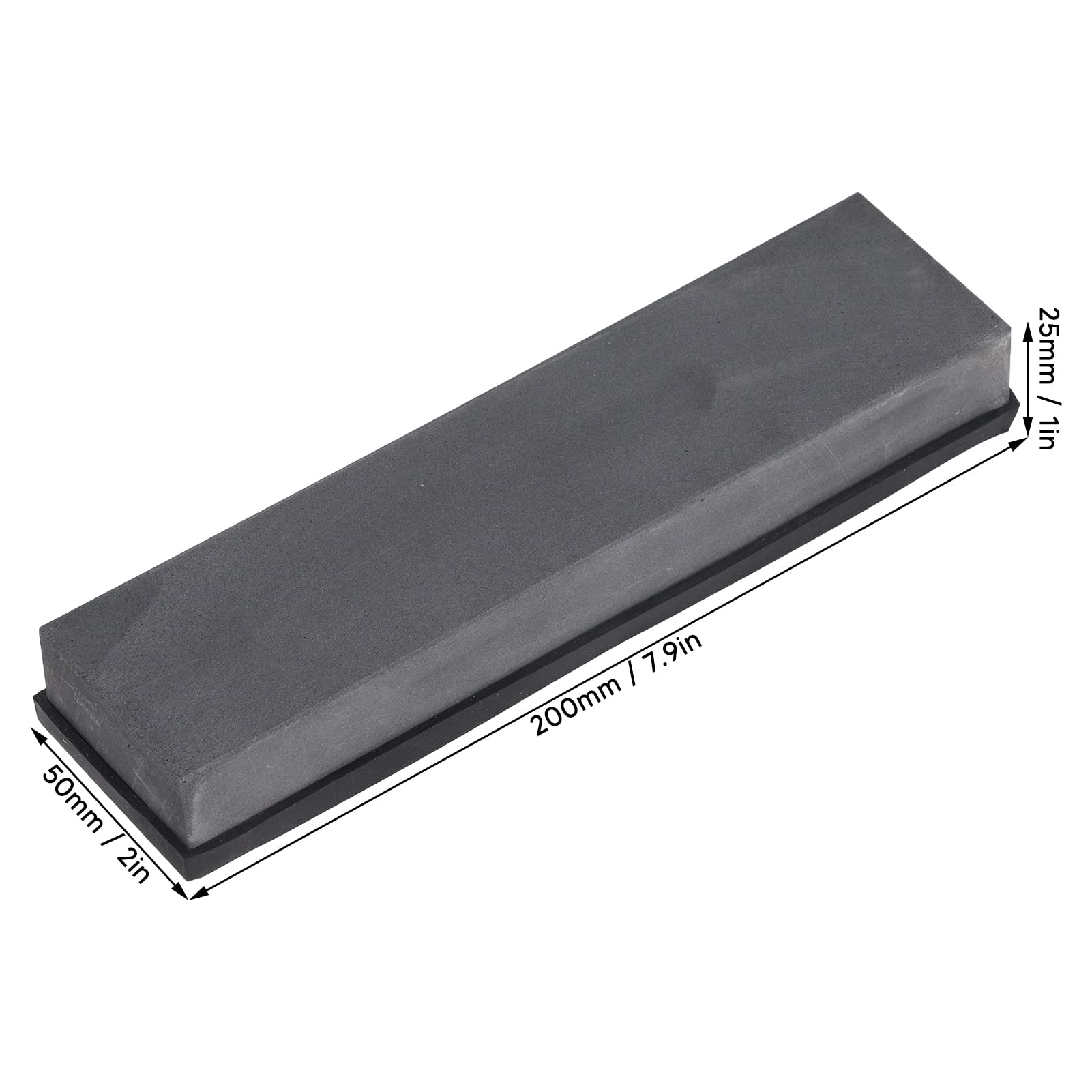 Wakects Piedra de Afilar, Piedra Natural para Afilar Cuchillos, 200 X 50 X 25 Mm con Base de Goma, de Gruesa de Alta Densidad para Cocina, Cocineros Caseros, Cuchillo de Pelar, Cuchillo de Bolsillo