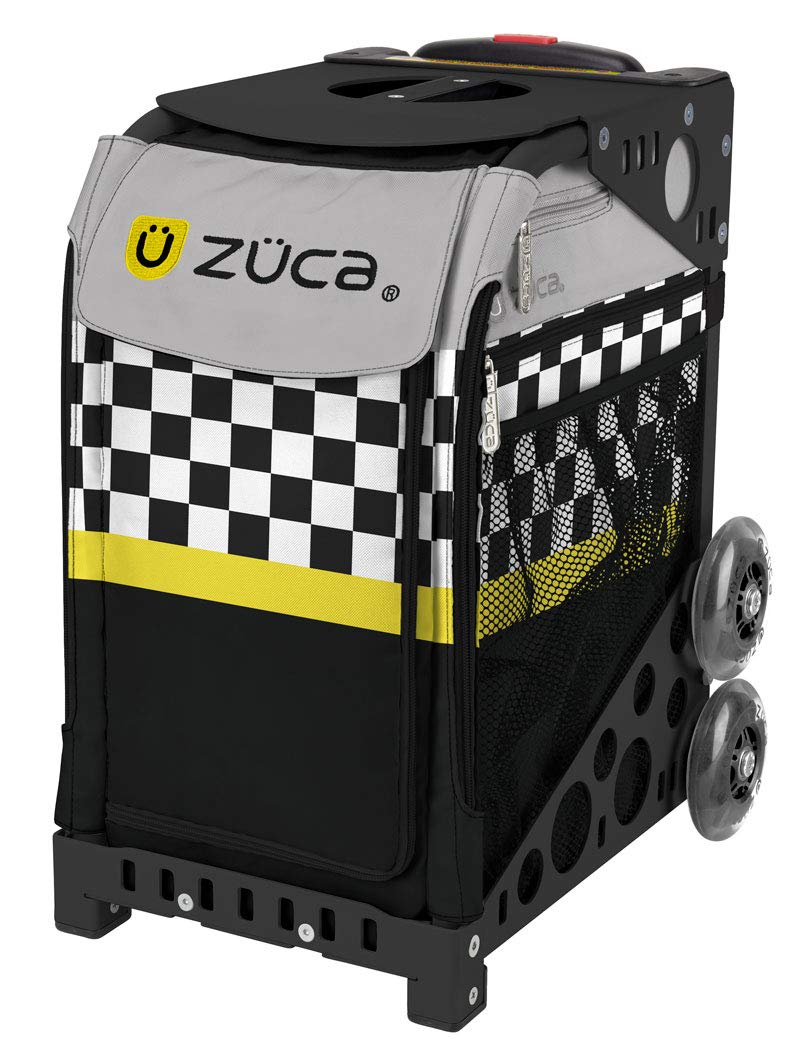 Zuca SK8ter Block Sport Insert Bag with Sport Frame, Black with Flashing Wheels
