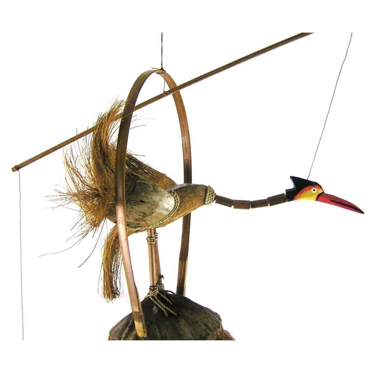 Windspiel Klangspiel Bambus Klang Deko Klangröhren Entspannung Garten Türglocke Vogel Kranich