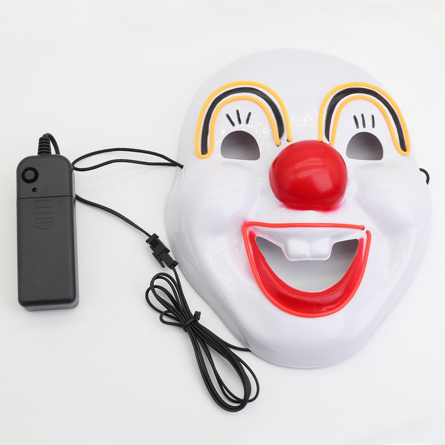Halloween Mask with LED Lights - Scary Light-Up Mask for Costume Parties Cosplay, Masquerade & Carnival Festivals (white E)