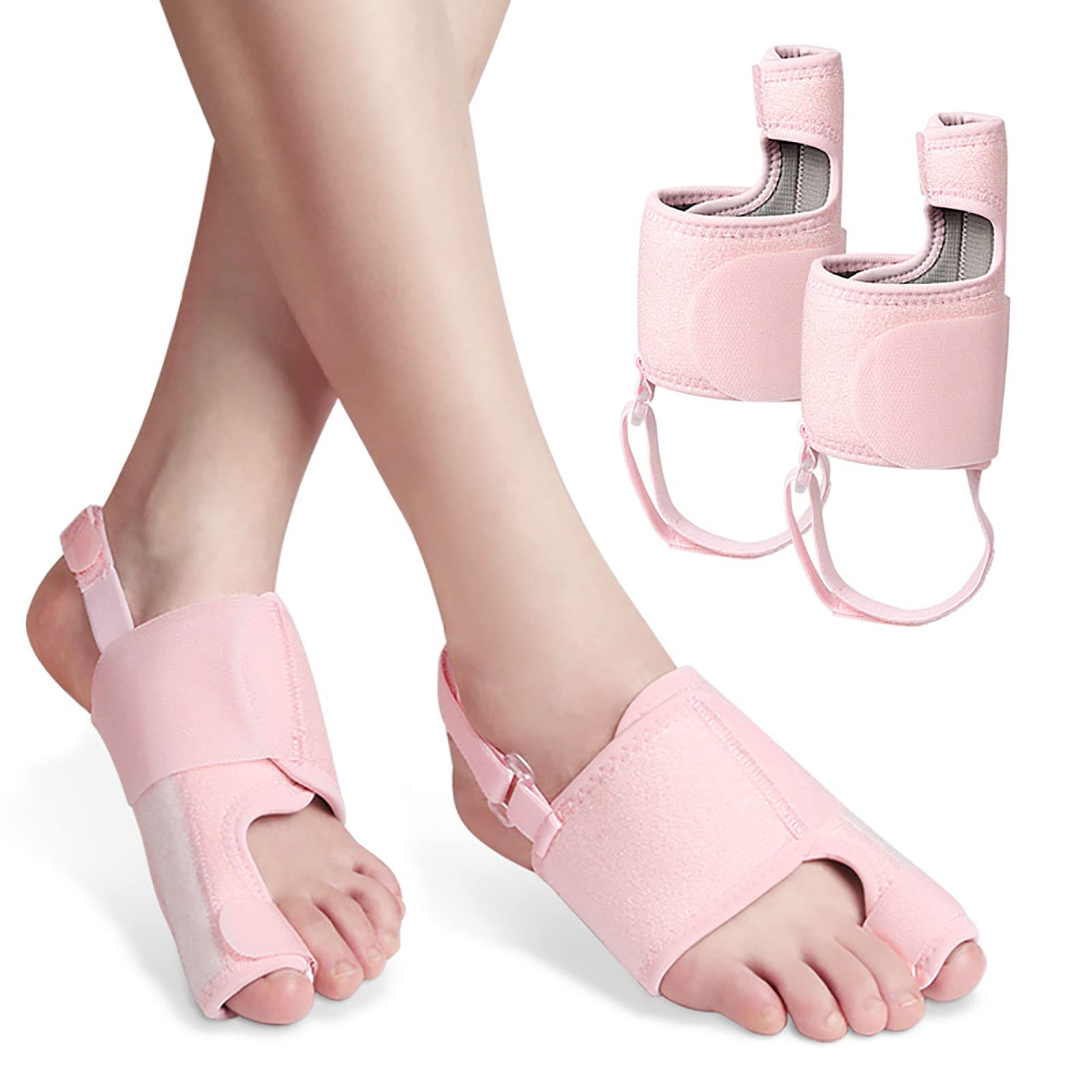 Ballenzeh-Korrektur für Frauen und Männer – Zehentrenner für überlappende Zehen, Ballen, Ausrichtung der großen Zehen, Korrektor und Abstandshalter, Ballenschutz (Pink)