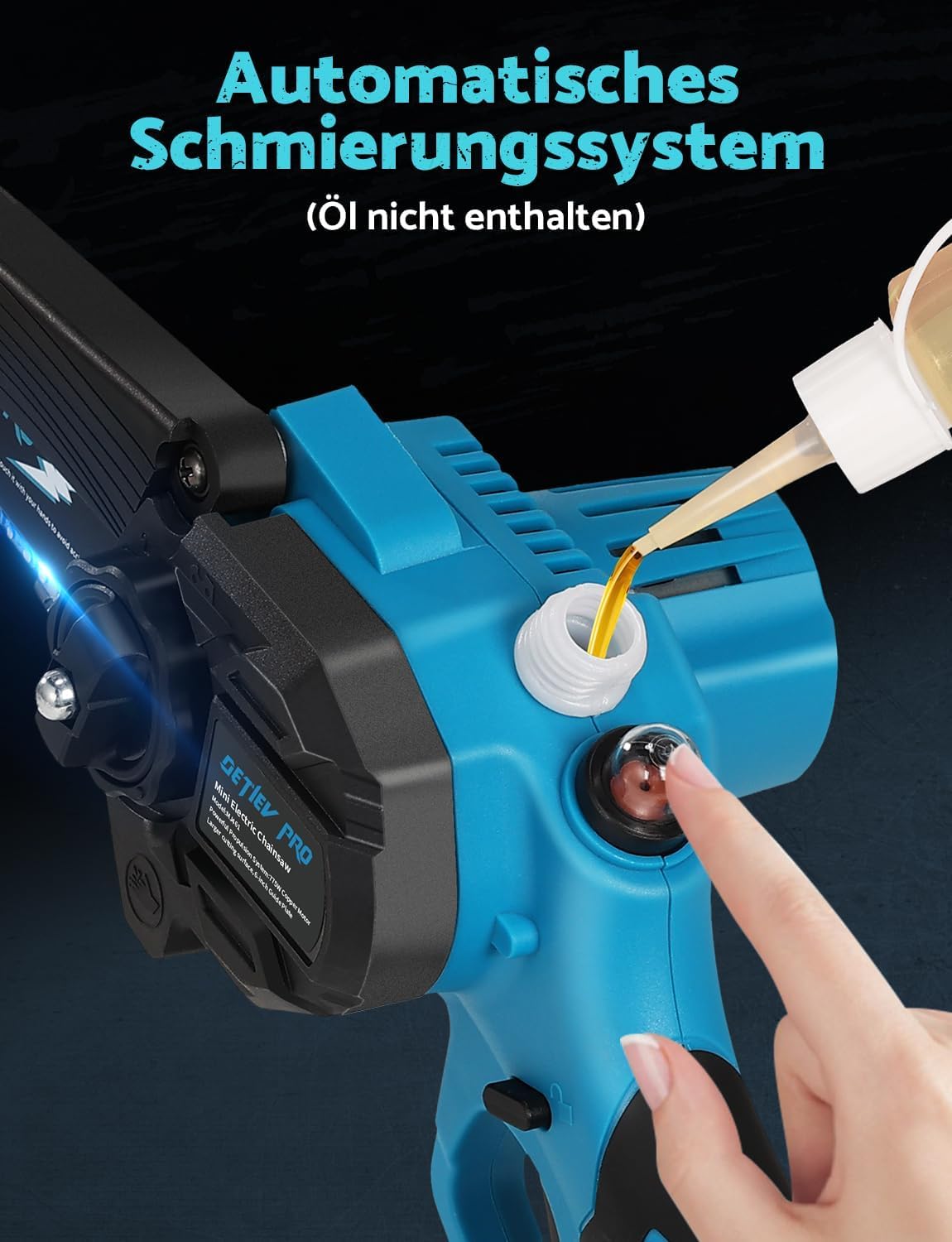 Mini akumulatorowa piła łańcuchowa do przycinania z bateriami 8000 mAh, 6-calowa piła łańcuchowa do przycinania z blokadą bezpieczeństwa i automatycznym systemem oleju do cięcia drewna