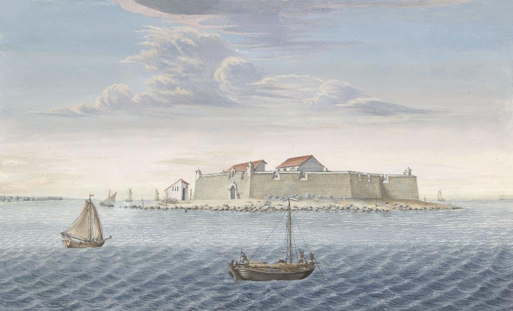 Fizdi - Framed Canvas Wall Painting - Het Fort Hammenhiel Op Ceylon By Cornelis Steiger - Art Print for Home & Office Wall Decor.|24 Inches X 14.8 Inches||PRT_7888-24-15|