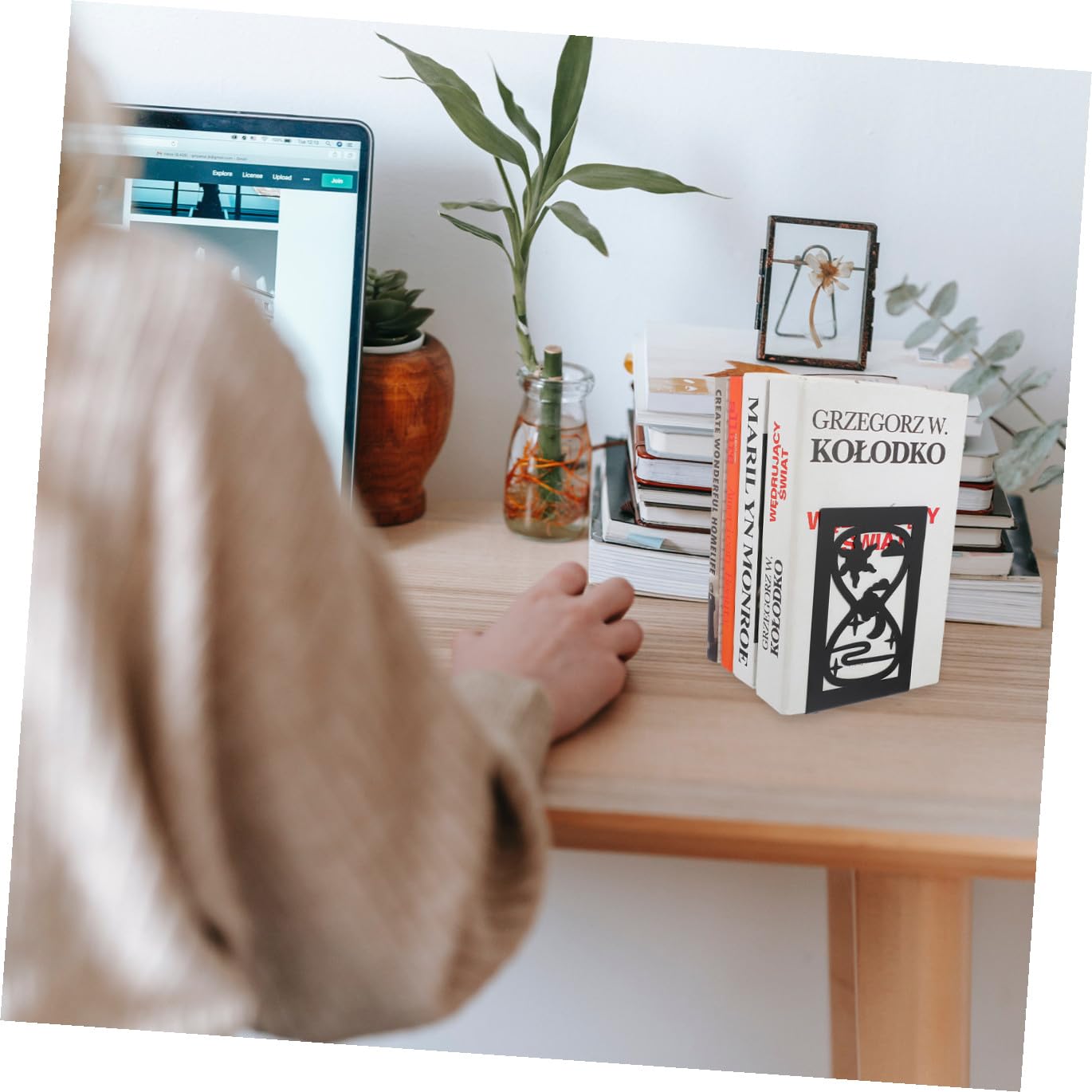 jojofuny 2pièces Fer pour Maison Organisateurs De Simples Butées De Métal Robuste Et Lot de Serre Bureau Et Bibliothèque