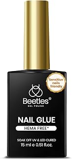 Beetles 15ml HEMA-Free Nail Glue Gel, TPO Free UV Nail Glue for Acrylic Nails Tips, Super Strong for Extensions, Skin-Friendly DIY Gel, U V Light Required