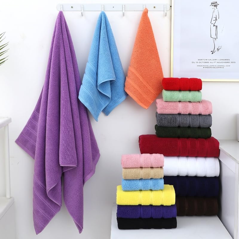 Genérico Toallas Baño Grandes,Bath Towels Juego de Toallas algodón, Color Verde Oscuro, for Manos, Cara y baño, Suave Absorbente, for Hotel o hogar, 3 Piezas(Gray)