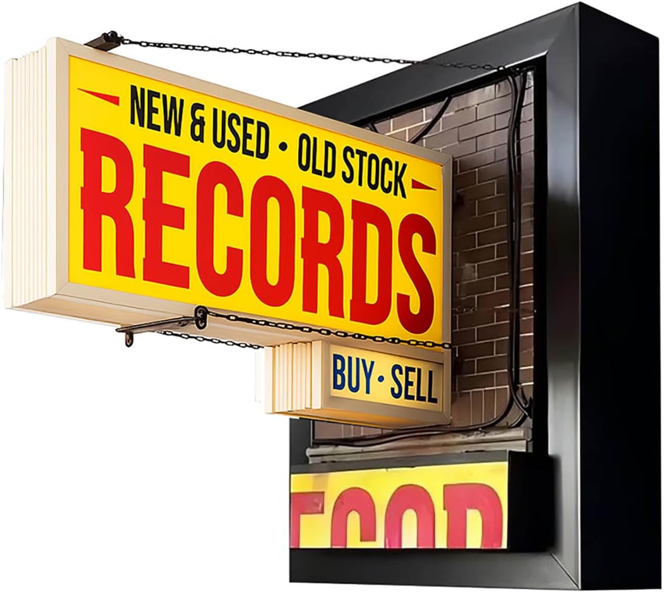 Record Store – Lámpara de pared retro para decoración de pared de discos de vinilo vintage con luz LED, estética retro para sala de música, estudio,