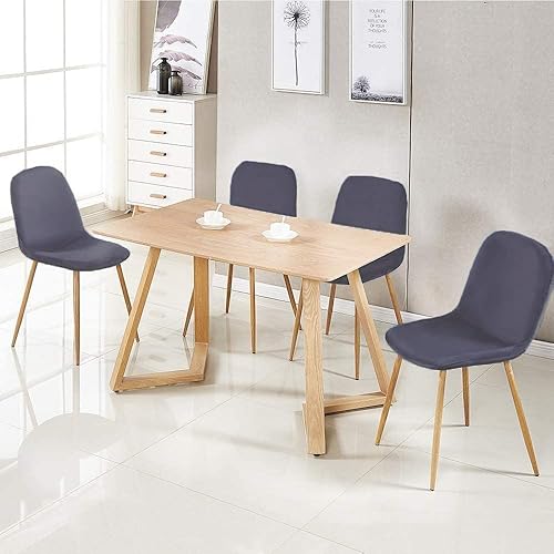 Miniatura 9 de Juego de 4 sillas de comedor de terciopelo, sillas de cocina modernas con patas de metal, sillas de comedor tapizadas para el hogar y la cocina