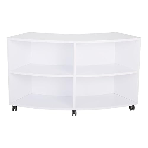 Miniatura 5 de Learniture Estantería móvil curva/estantería, cuatro aberturas, blanco, LNT-AVO3000WH-SO