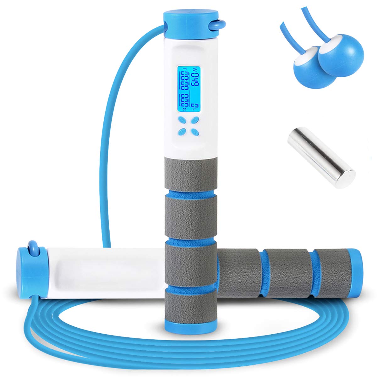 Jump Rope, Digital Weighted Handle, Workout Jumping Rope for Training Fitness Adjustable Exercise Speed Skipping Rope for Men Women Kids Girls-image-33