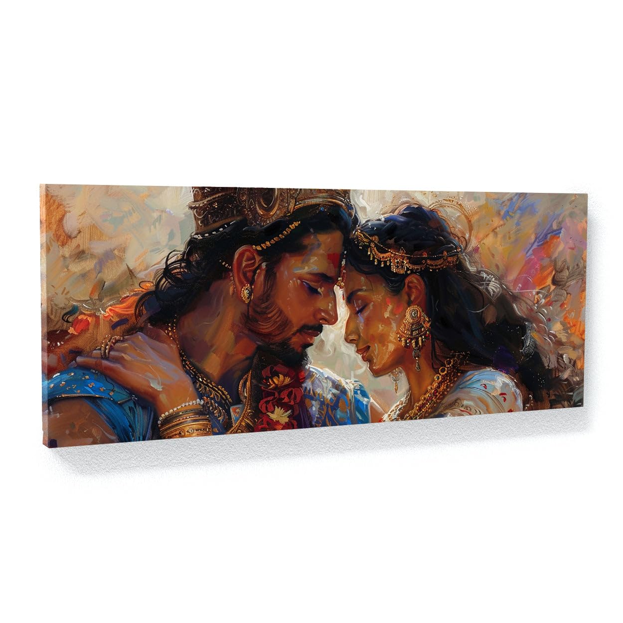 Sense Canvas Arjuna Romantische Verbindung 3 Leinwand-Kunst, Heimdekoration, Wandkunstdruck, Poster, Gemälde, groß, 40 x 16 / 3,8 cm