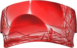 Red Eggs Printed Sport Sun Visor Hats, Adjustable Empty Top Baseball Sun Cap Golf Tennis Visor for Men Women, Black, One Size, Black, One Size