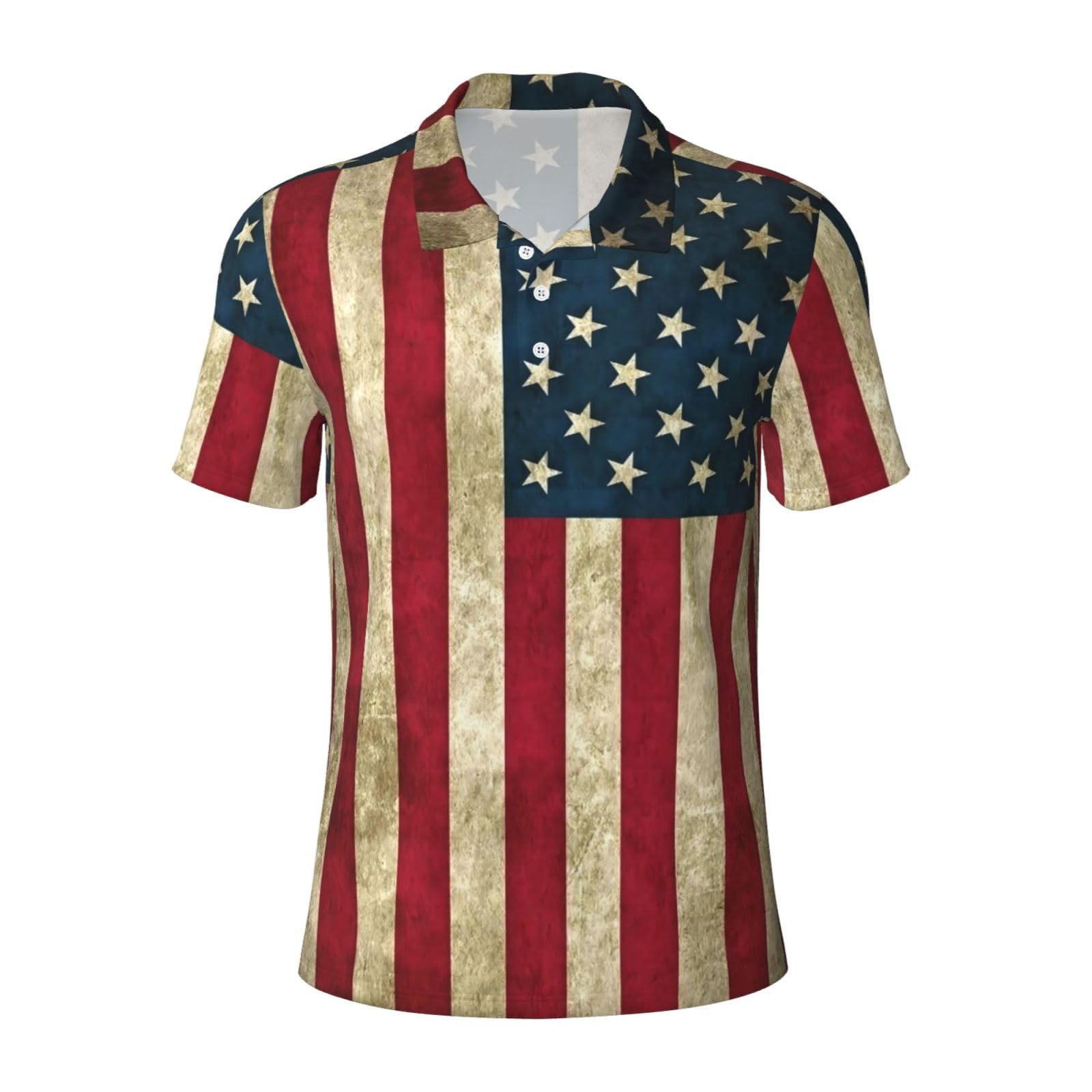 Polo chemises décontractées homme style drapeau américain été - 8